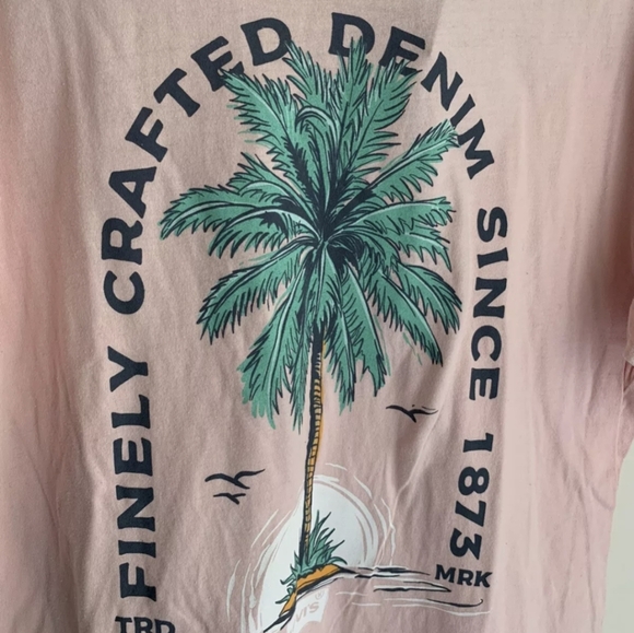 Levi's Palm Tree Island T-shirt Finely Crafted Denim Size XXL NWT MSRP $29.50 - Picture 2 of 5
